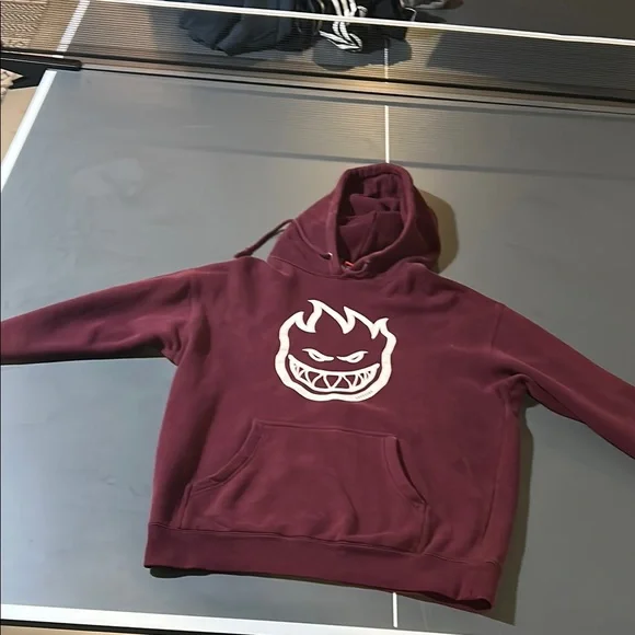 Spitfire Mens Maroon Hoodie with Graphic Design - Picture 3 of 6